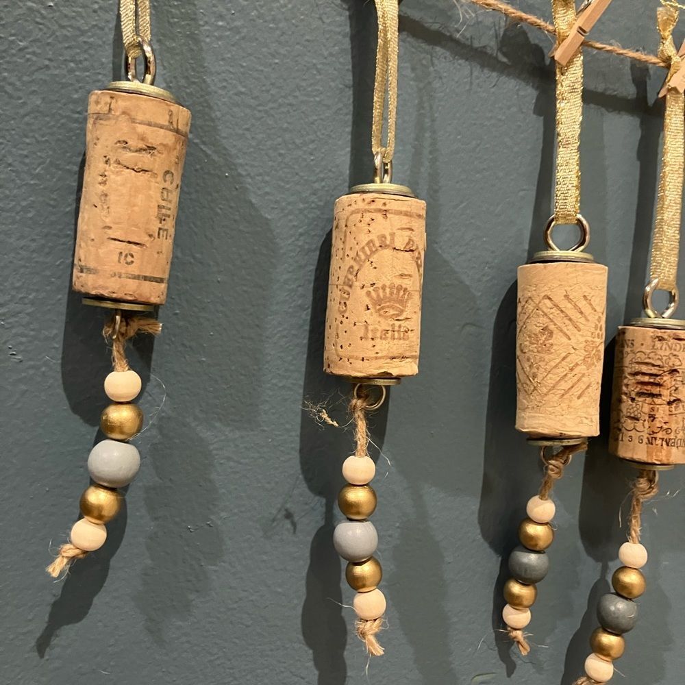 Set of 12 cork tree decorations, homemade, NWOT - Picture 5 of 5